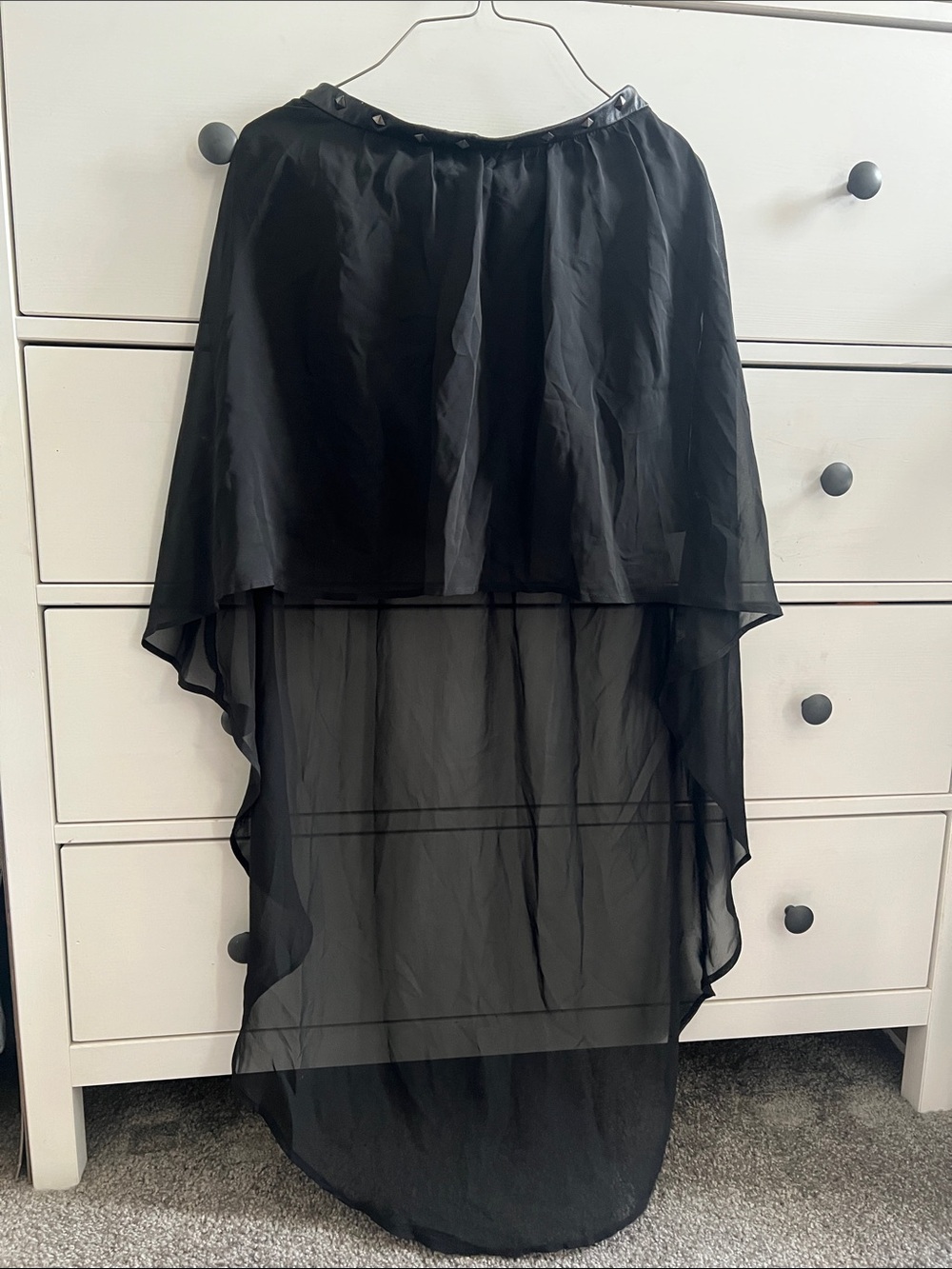 Forever 21 Black High-Low Sheer Overlay Skirt